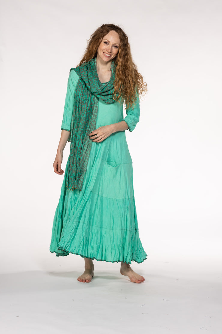 Dewani Dress in Hand Block Printed Sustainable Moss Crepe Only 3 Left In Size S/M