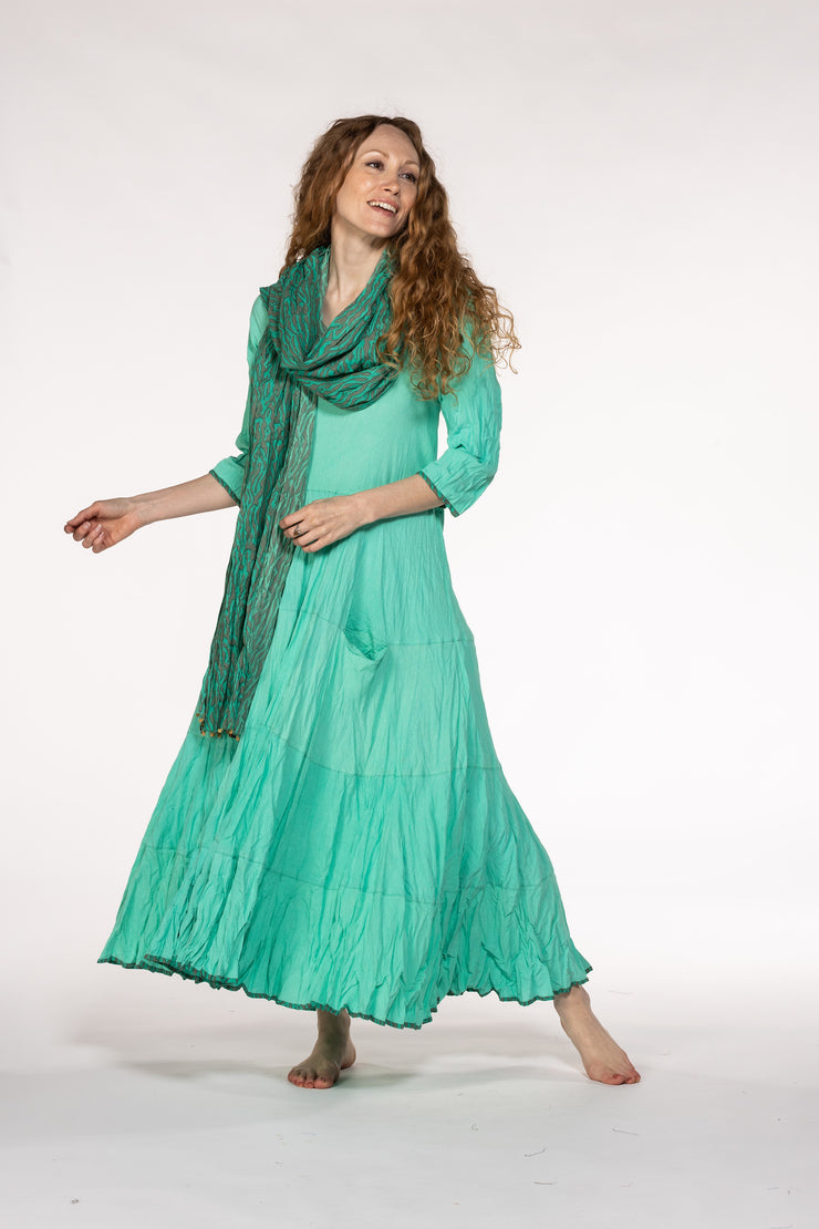 Dewani Dress in Hand Block Printed Sustainable Moss Crepe Only 3 Left In Size S/M