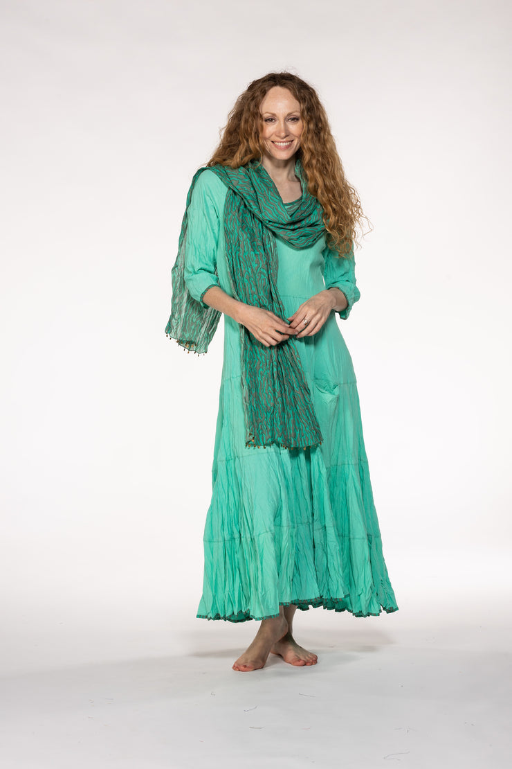 Dewani Dress in Hand Block Printed Sustainable Moss Crepe Only 3 Left In Size S/M