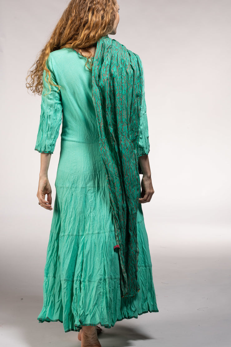 Dewani Dress in Hand Block Printed Sustainable Moss Crepe Only 3 Left In Size S/M