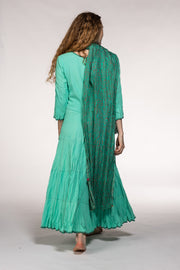 Dewani Dress in Hand Block Printed Sustainable Moss Crepe Only 3 Left In Size S/M