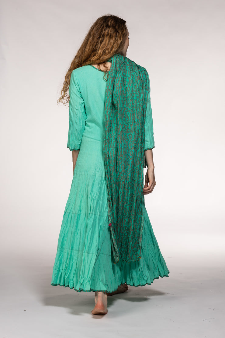 Dewani Dress in Hand Block Printed Sustainable Moss Crepe Only 3 Left In Size S/M