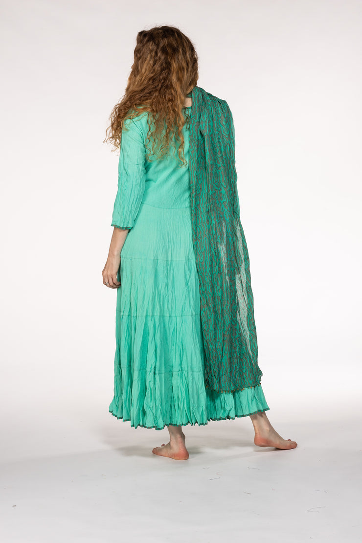 Dewani Dress in Hand Block Printed Sustainable Moss Crepe Only 3 Left In Size S/M