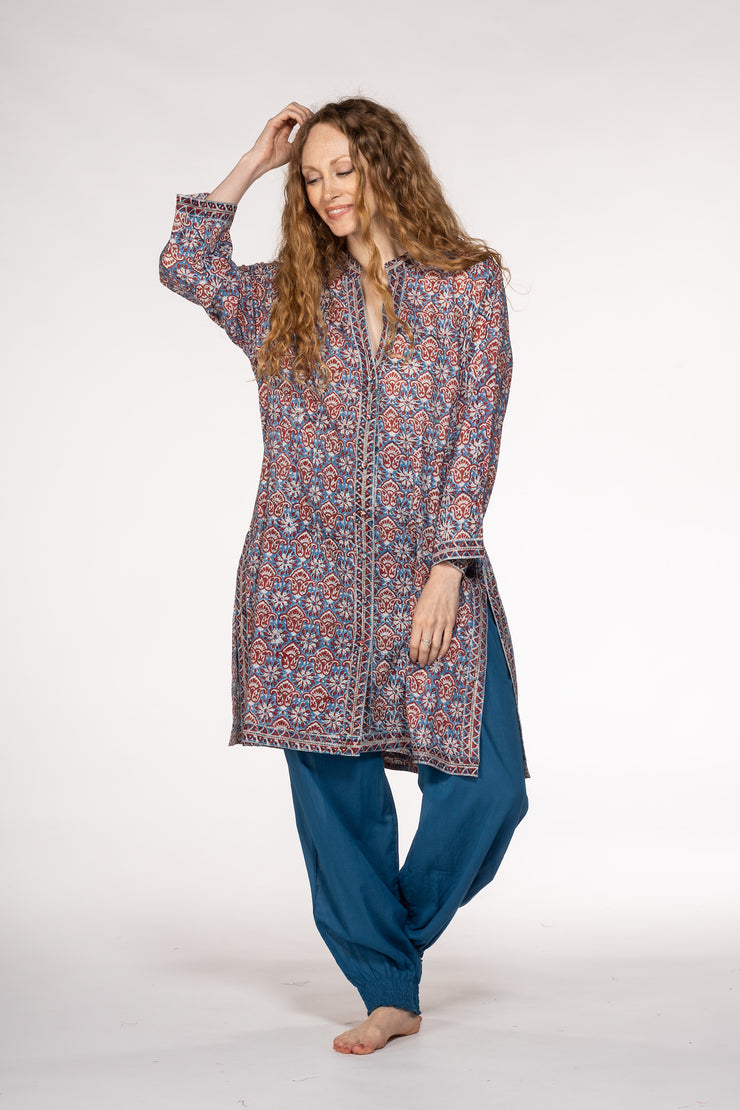 Classic Kurta Hand Block Printed Pure Cotton SS24 Only Size M