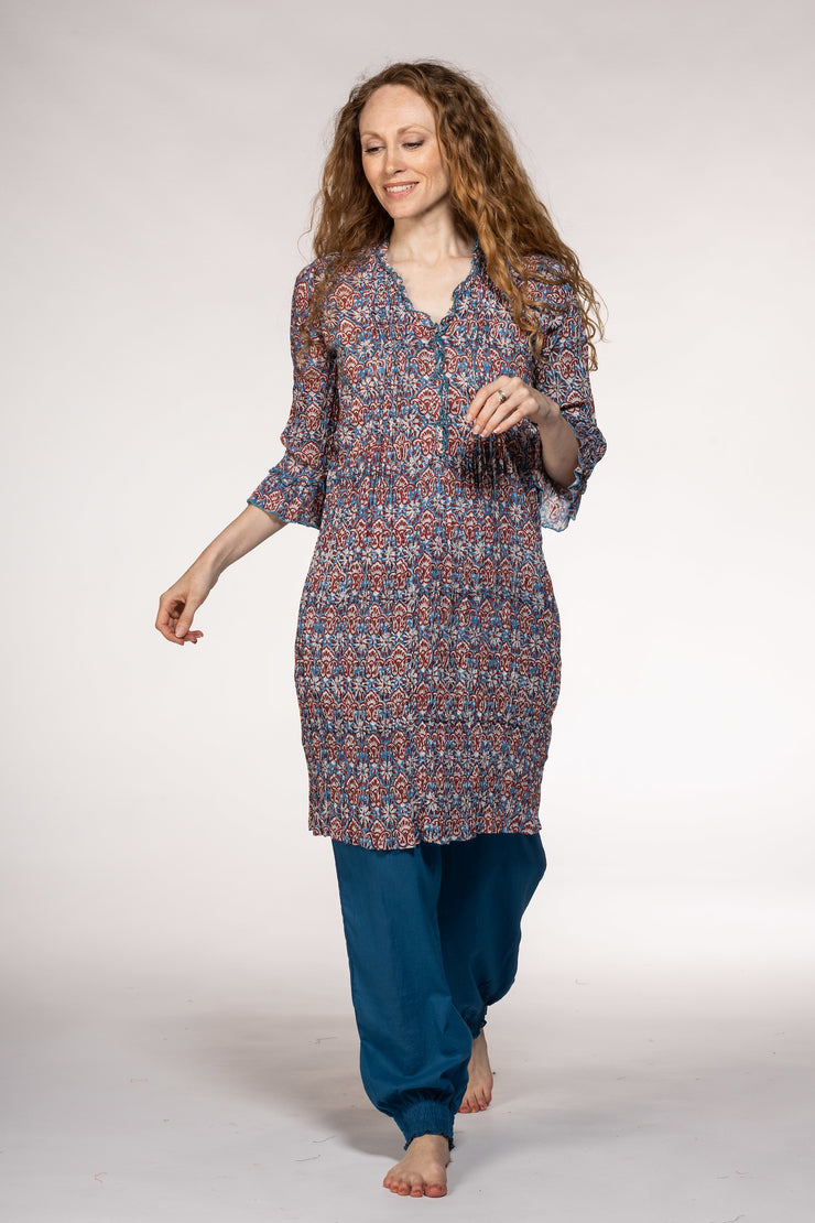 New Mughal Tunic Hand Block In Pure Cotton! Only Size M (10/12)