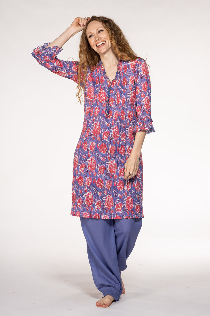 New Mughal Tunic Hand block Printed In Pure Cotton SS24