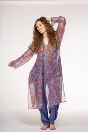 Nargis Jacket Hand Block Printed in Textured Cotton SS24