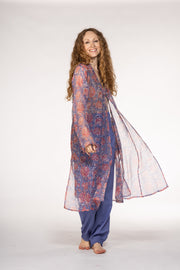 Nargis Jacket Hand Block Printed in Textured Cotton SS24