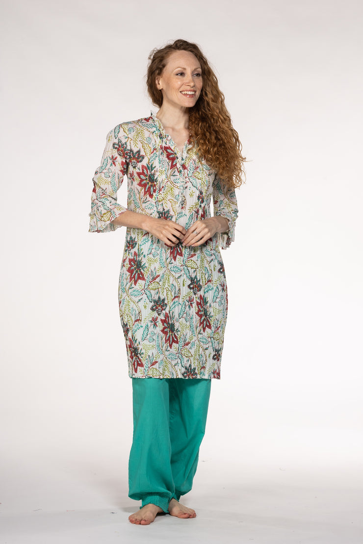 New Mughal Tunic Hand Block In Pure Cotton! Only Size M (10/12)