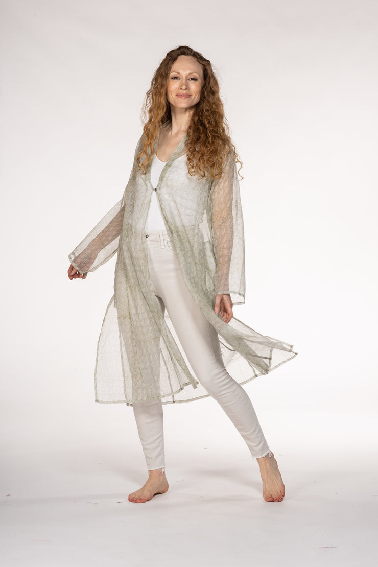 Nargis Jacket Hand Block Printed in Textured Cotton SS24
