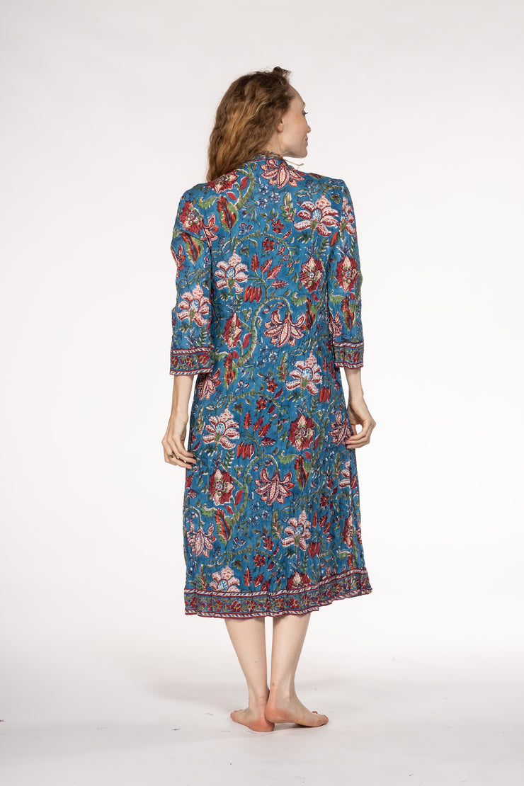 New Sufiana Dress Hand Block Printed with Slip in Pure Cotton SS24
