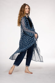 New Nellore Jacket in Textured Cotton Viscose Hand Block Printed - SS 2024