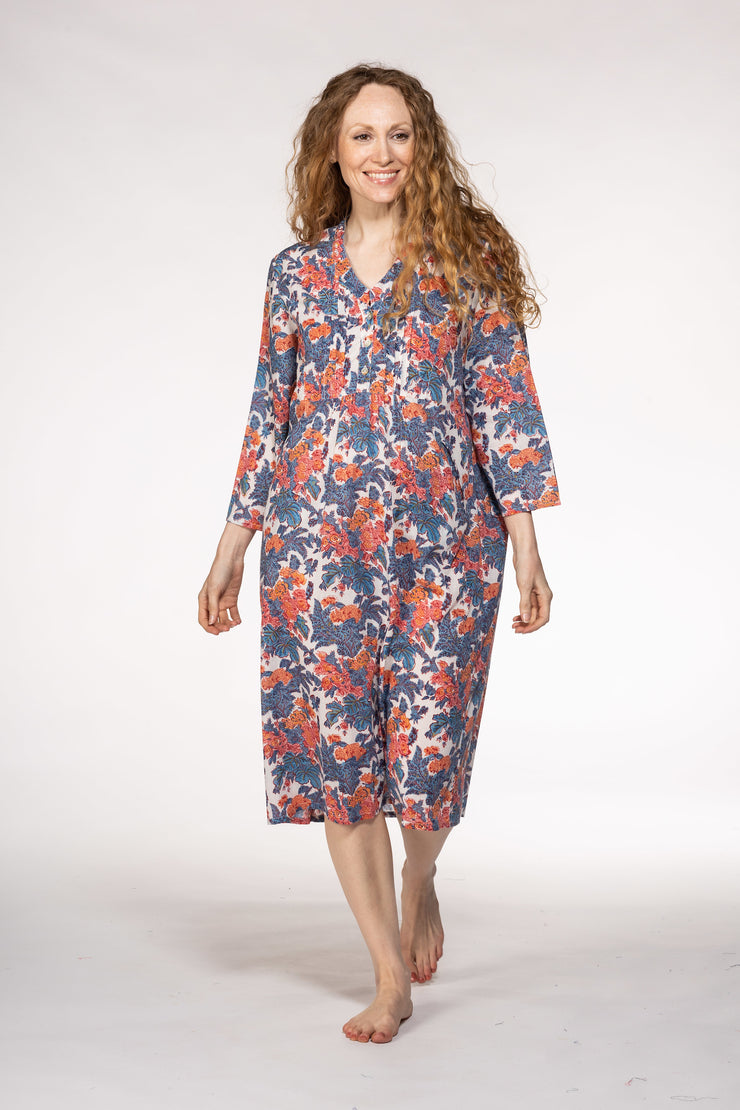 Millie Dress Hand Block Printed In Pure Cotton - Only Size M Left!