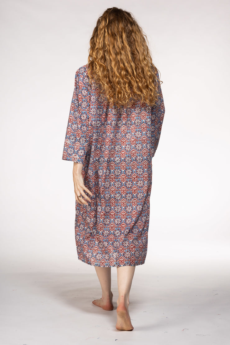 Millie Dress Hand Block Printed In Pure Cotton - Only Size M Left!