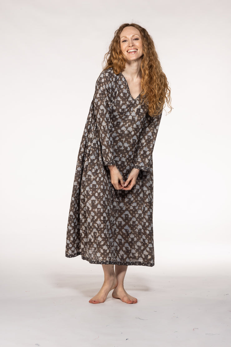 Jali Kaftan Hand Block Printed Pure Cotton - Last One Left in size M