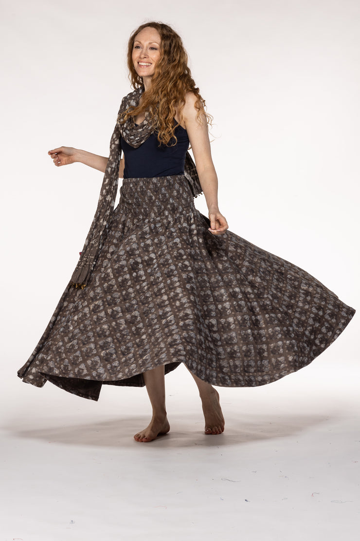 New Asman Skirt in Hand Block Printed Cotton Jersey AW2023