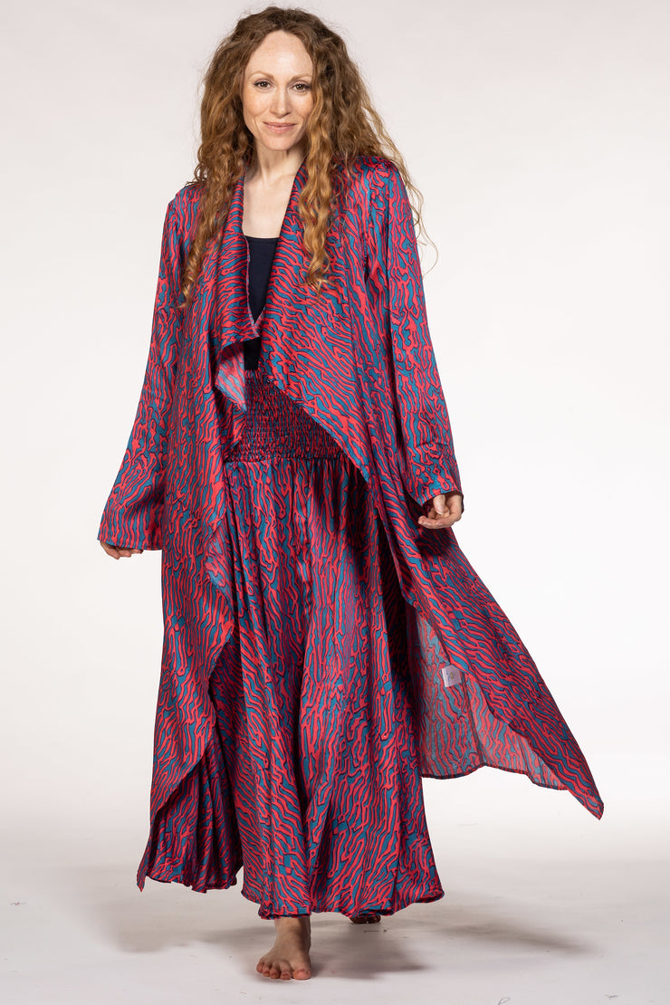 Nellore Jacket in Bamboo Silk Hand Block Printed - SS 2024