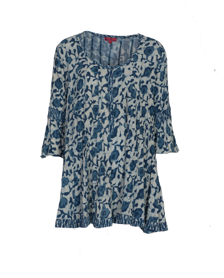 Flute Panel Shirt in Hand Block Printed Pure Cotton Only Size M(12 to 14)