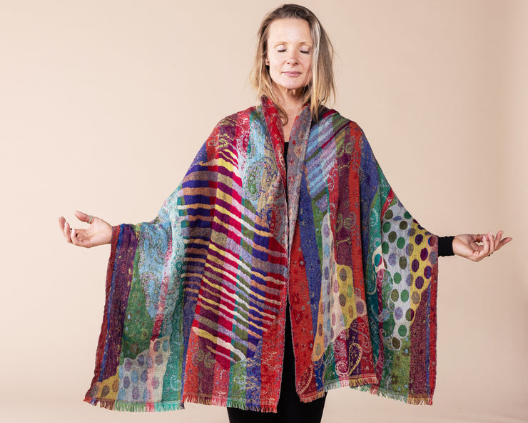Merino Wool Shaw Leela Multi - Last 1 Left!