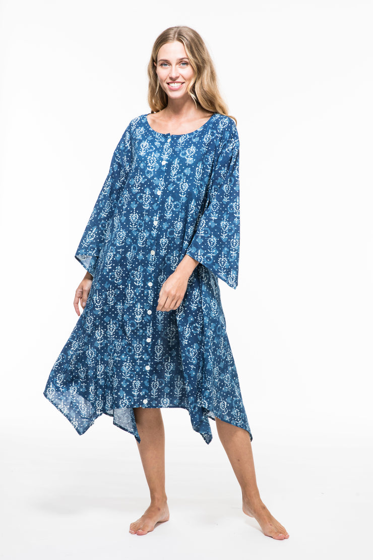 Bergis Dress in Hand Block Printed Pure Cotton £85 Now £45