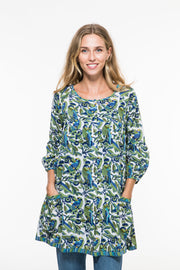 Uma Smock Top Hand Block Printed In Pure Cotton Only Size M