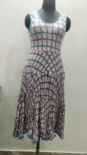 Ruby Sun Dress Hand Block Printed Sleeveless in Cotton  Were £100 Now £69