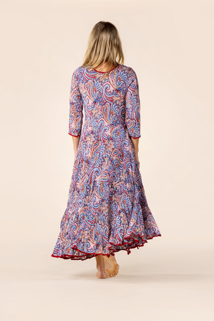New Ruby Sun Dress Hand Block Printed Pure Cotton SS2025