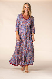 New Ruby Sun Dress Hand Block Printed Pure Cotton SS2025