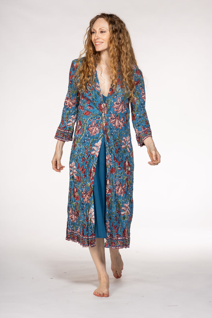 New Sufiana Dress Hand Block Printed with Slip in Pure Cotton SS24