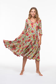 Ruby Sun Dress Hand Block Printed Pure Cotton Was £120 Now £99