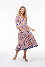 Ruby Sun Dress Hand Block Printed Pure Cotton Was £120 Now £99