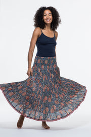 50 Panel Skirt in Pure Hand Block Printed Cotton