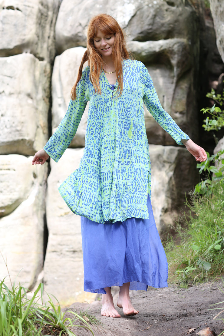 Amber Dress Hand Block Printed in Pure Cotton - Only Size M
