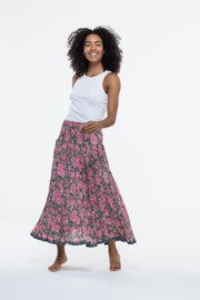 50 Panel Skirt in Pure Hand Block Printed Cotton