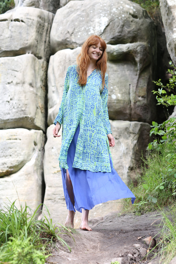 Amber Dress Hand Block Printed in Pure Cotton - Only Size M