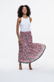 50 Panel Skirt in Pure Hand Block Printed Cotton