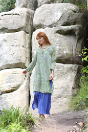 Nargis Jacket Hand Block Printed in Pure Cotton - Only Size 12 Left!