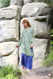 Nargis Jacket Hand Block Printed in Pure Cotton - Only Size 12 Left!