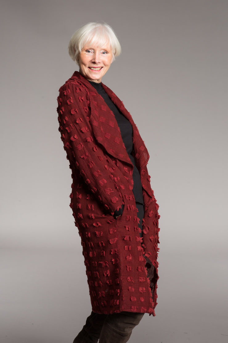 Nellore Jacket in Hand Dyed & Beautifully Woven Tusser Wool- Only S/M 10 TO 14!