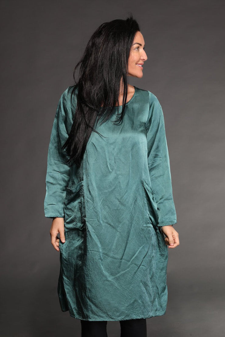 Roshan Dress Hand Dyed Plain Colour In Bamboo Linen £139 - Now £69 Only Size S/M(SIZE 10 TO 16)