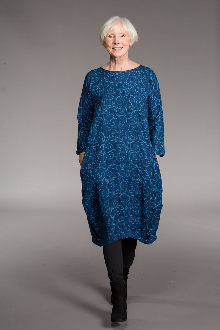 New Roshan Dress Hand-Block Printed Sustainable Moss Crepe  AW2023