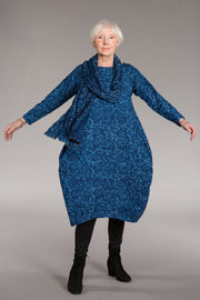 Farah Dress Hand-Block Printed Moss Crepe Sustainable
