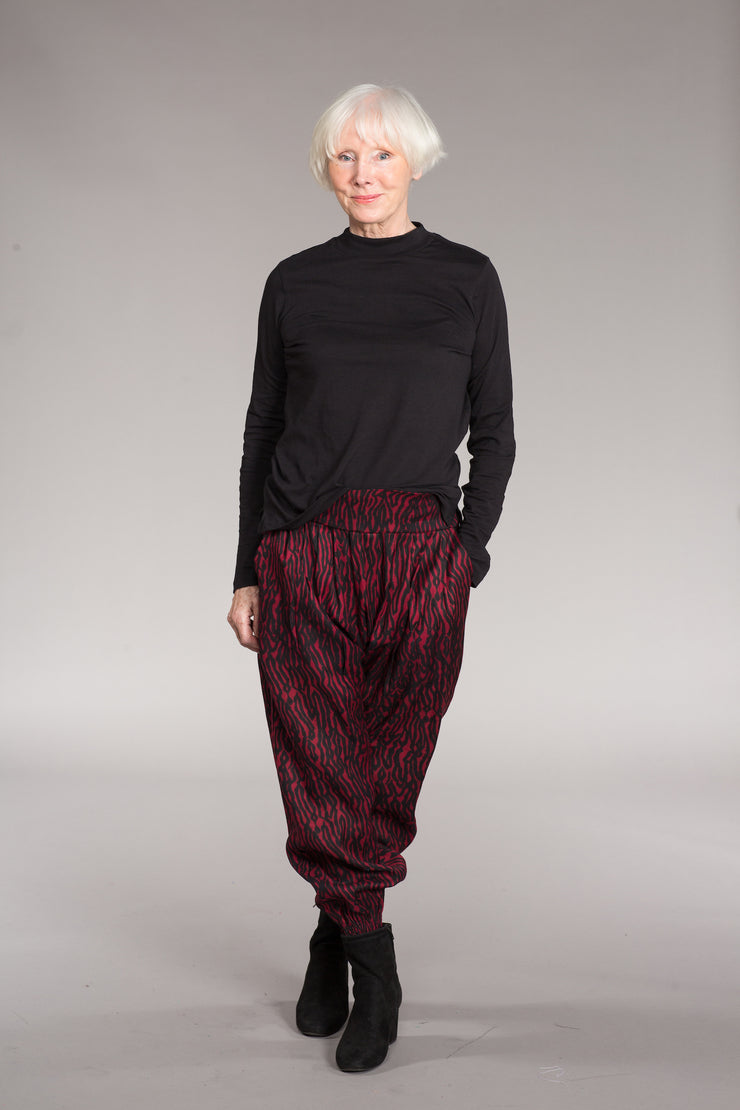 Arabia Pants Hand-Block Printed in Moss Crepe - AW 2022
