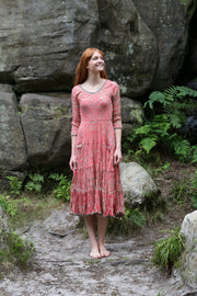 Ruby Sun Dress Hand Tie-Dyed Shibori Pure Cotton - Only 1 Size 18- 20 Left!