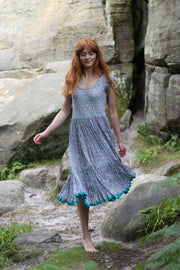 Amber Dress Hand Block Printed in Pure Cotton - Only Size M