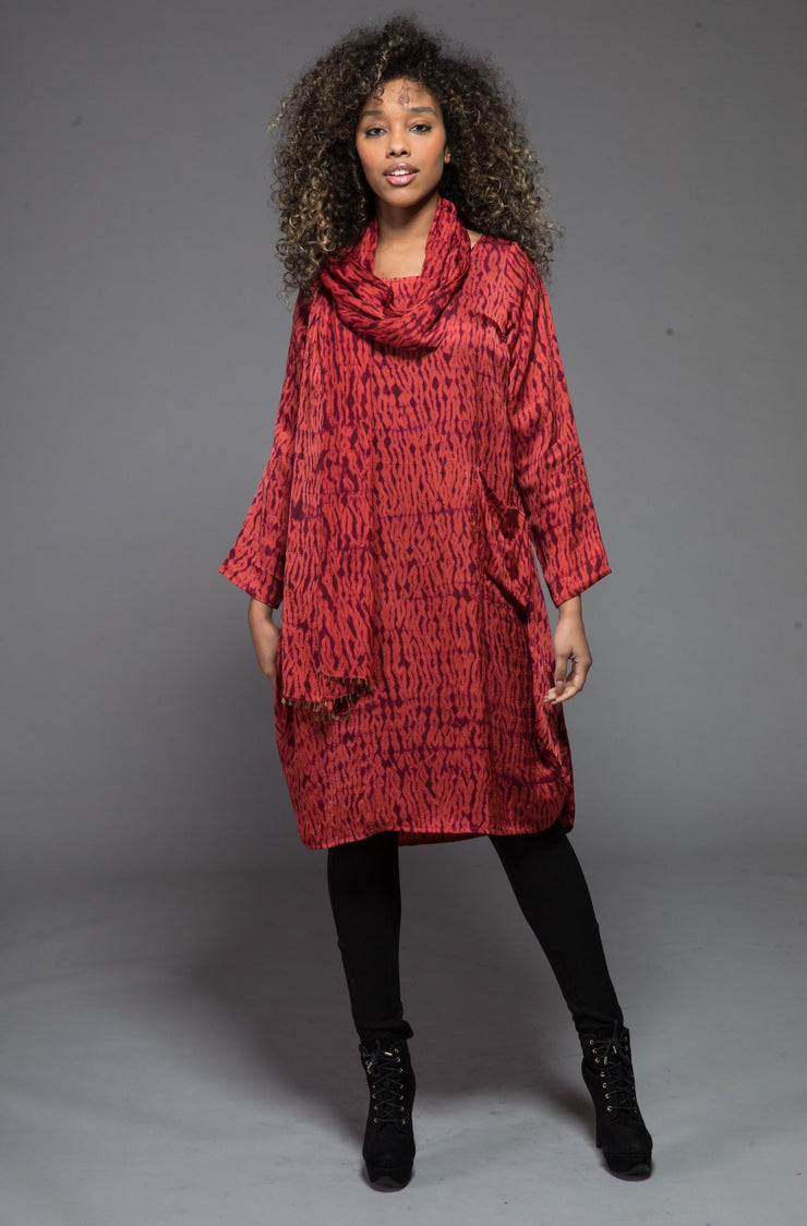 Roshan Dress Shibori Hand Dyed In Bamboo Silk Only Size S/M Left 10 to 14