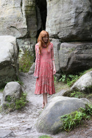 Ruby Sun Dress Hand Tie-Dyed Shibori Pure Cotton - Only 1 Size 18- 20 Left!