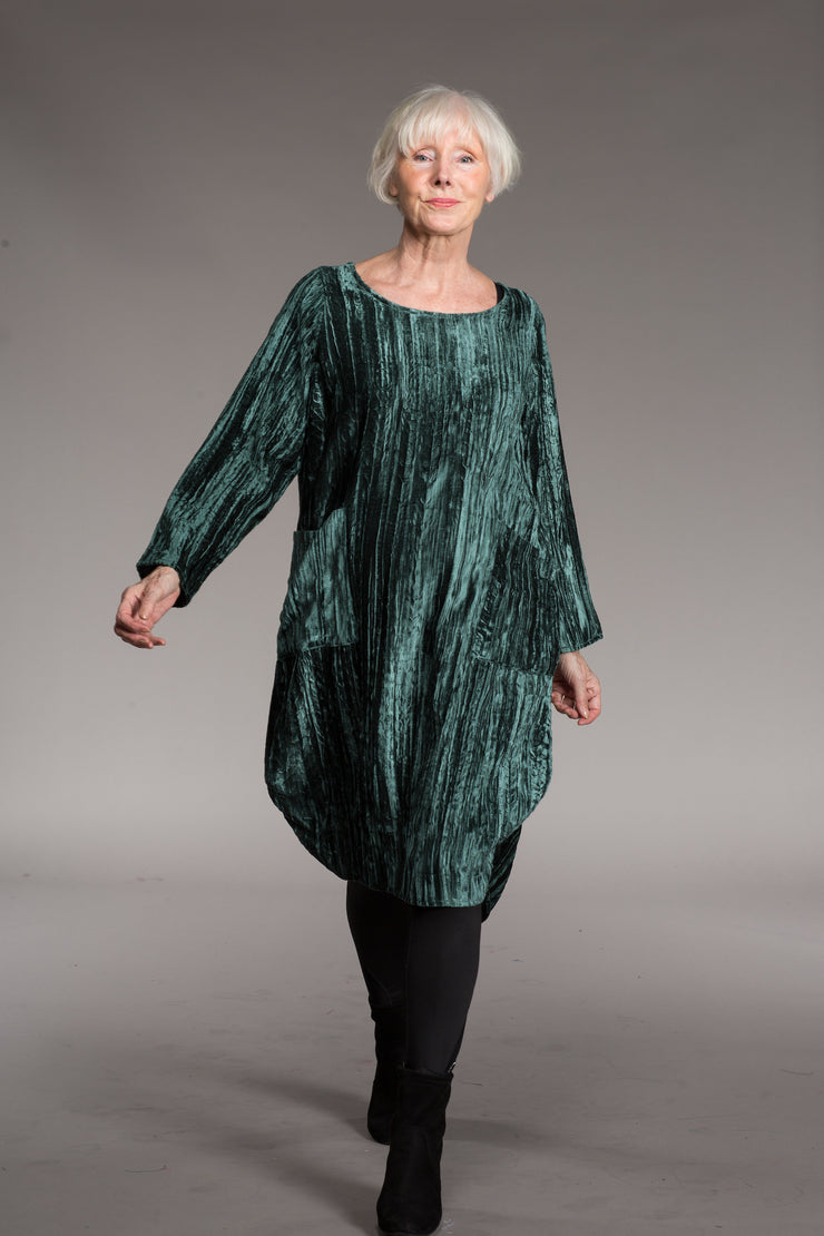 Roshan Dress in Crushed Velvet