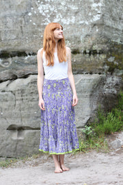 50 Panel Skirt in Pure Hand Block Printed Cotton