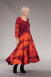 Dewani Dress Flame Shibori Hand Tie-Dyed Cotton Jersey